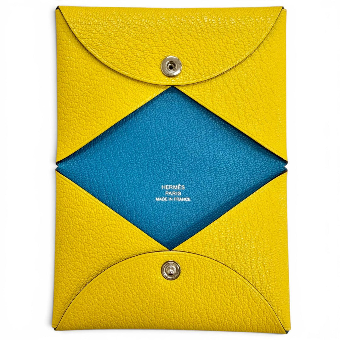 Excellent HERMES Card Case Calvi Verso Shoble misol Women