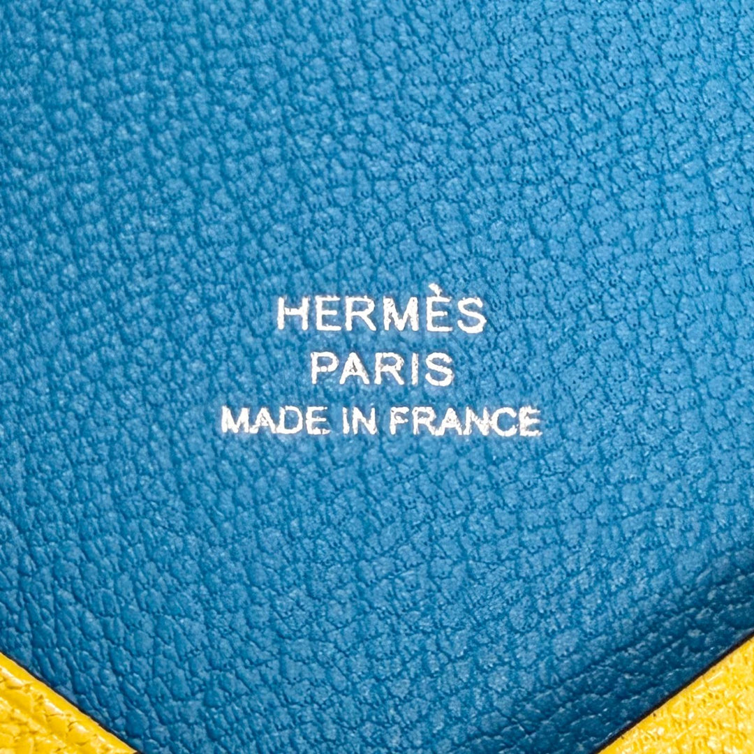 Excellent HERMES Card Case Calvi Verso Shoble misol Women