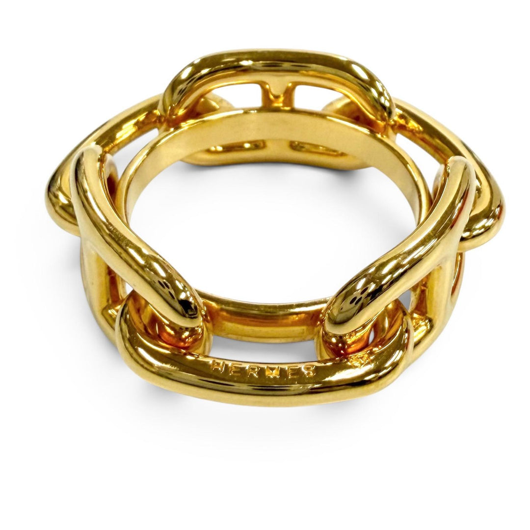 Excellent HERMES Scarf ring Scarf Ring 90 Legato lucade shane dunkle gold Women