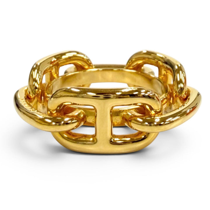 Excellent HERMES Scarf ring Scarf Ring 90 Legato lucade shane dunkle gold Women