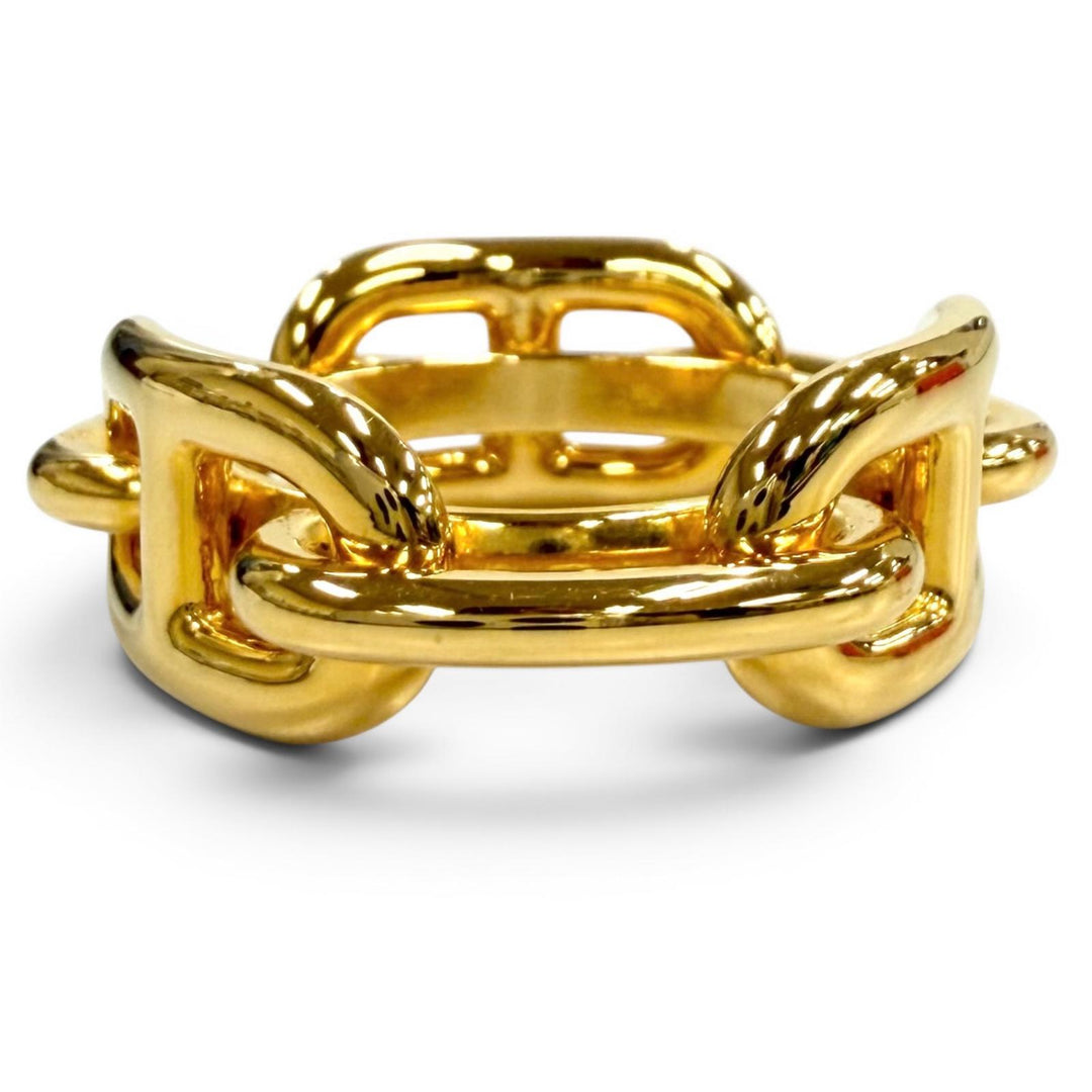 Excellent HERMES Scarf ring Scarf Ring 90 Legato lucade shane dunkle gold Women