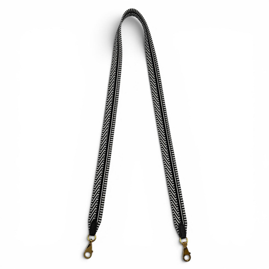 Great HERMES Shoulder strap Bandouliere Sangle Caval 1"" black canvas Women
