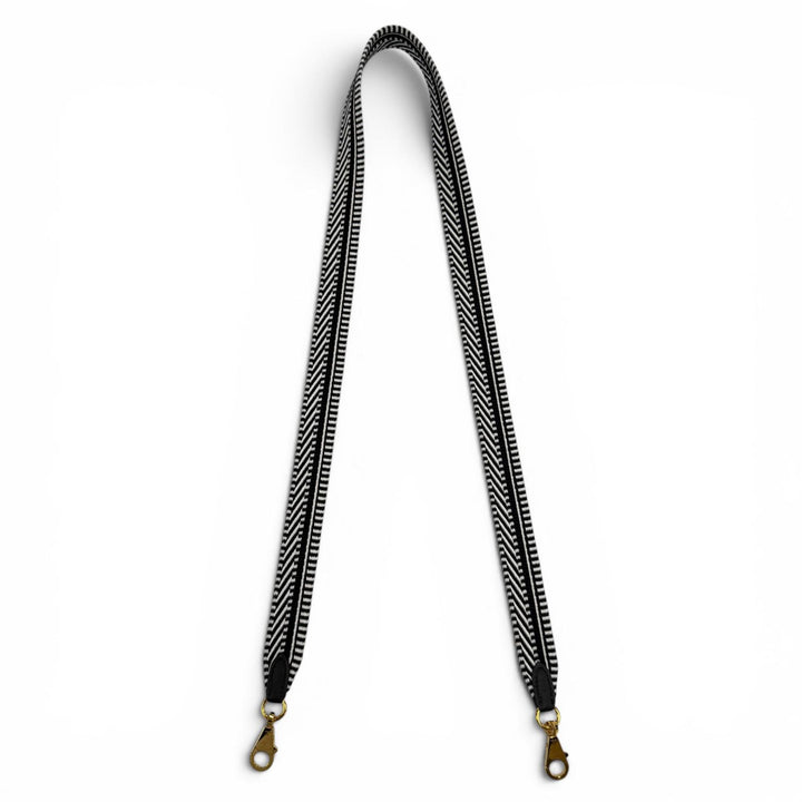 Great HERMES Shoulder strap Bandouliere Sangle Caval 1"" black canvas Women