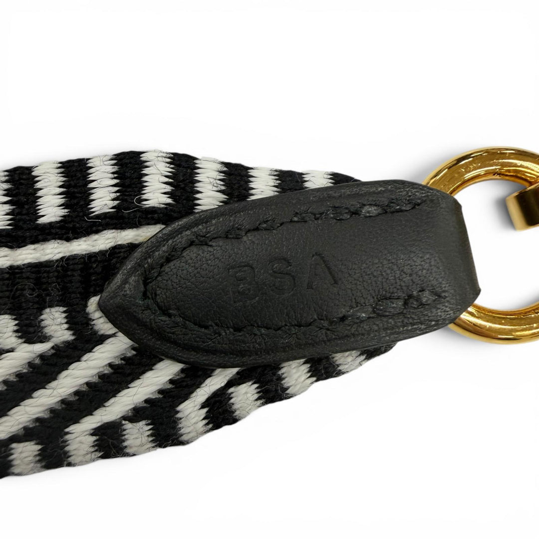 Great HERMES Shoulder strap Bandouliere Sangle Caval 1"" black canvas Women