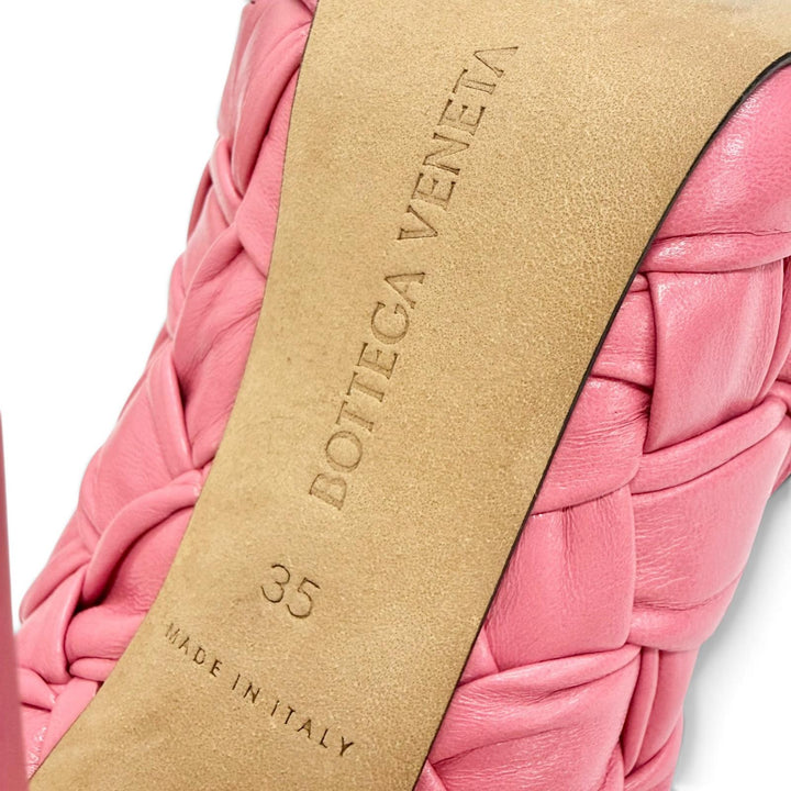 Excellent BOTTEGAVENETA Mule INTRECCIATO Leather Platform Sandals pink 35 630149