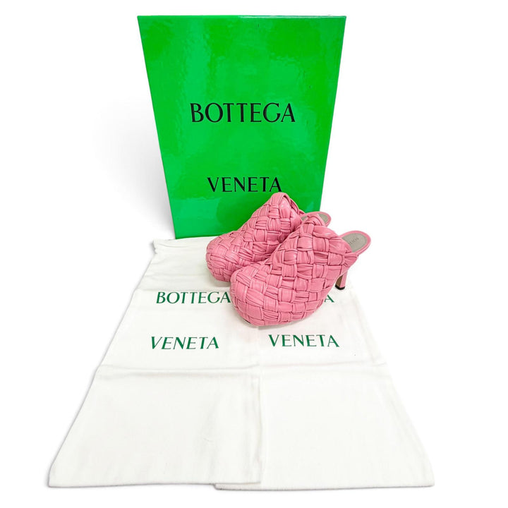 Excellent BOTTEGAVENETA Mule INTRECCIATO Leather Platform Sandals pink 35 630149