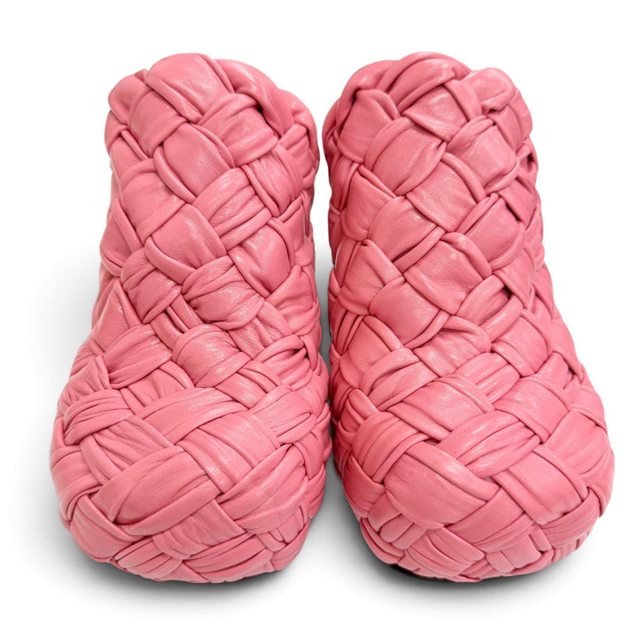Excellent BOTTEGAVENETA Mule INTRECCIATO Leather Platform Sandals pink 35 630149