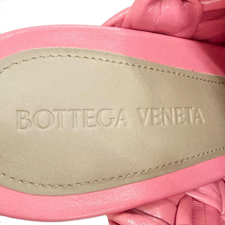 Excellent BOTTEGAVENETA Mule INTRECCIATO Leather Platform Sandals pink 35 630149