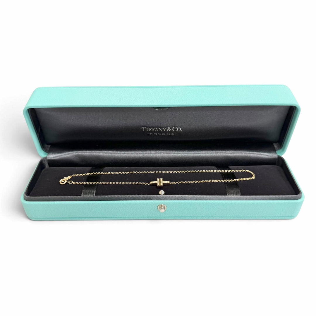 Excellent TIFFANY&Co. bracelet T TWO Double Chain Bracelet 750(YG) Yellow Gold