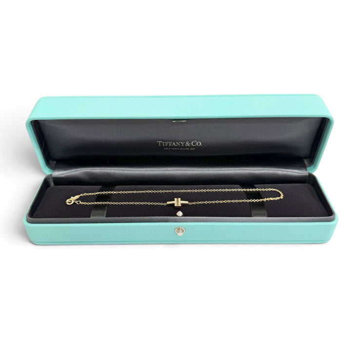 Excellent TIFFANY&Co. bracelet T TWO Double Chain Bracelet 750(YG) Yellow Gold