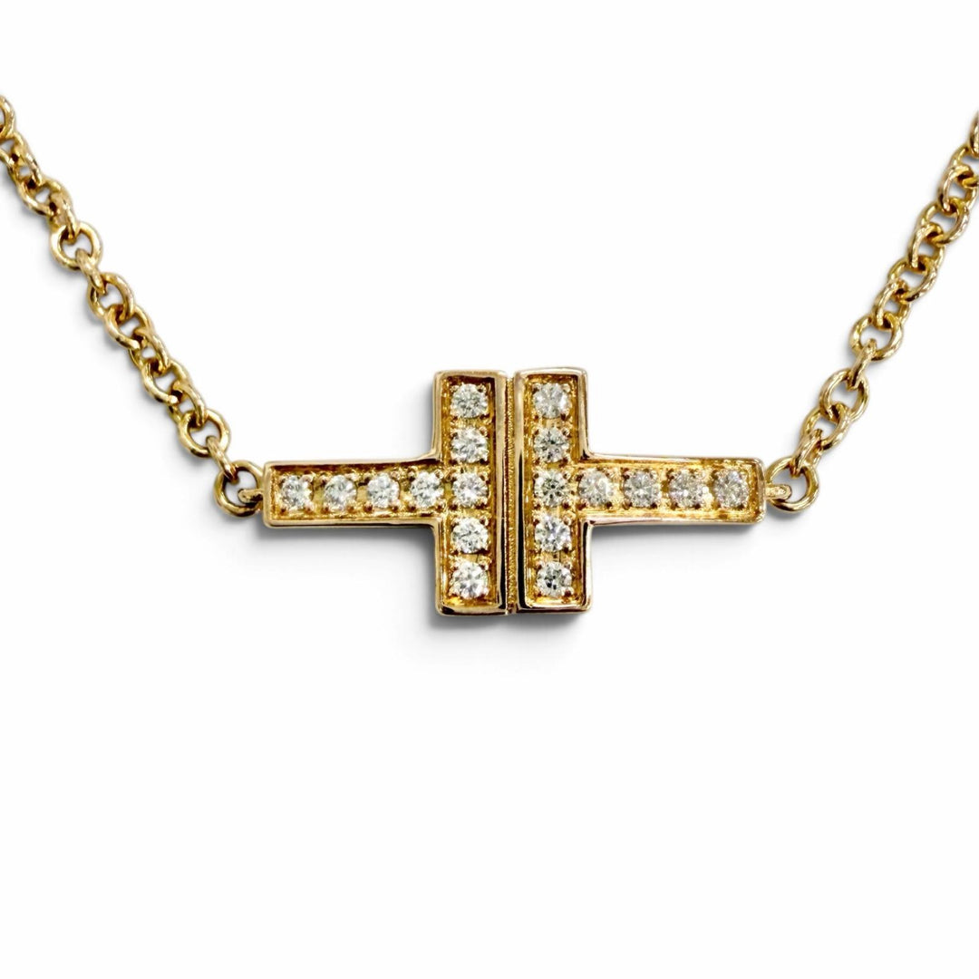 Excellent TIFFANY&Co. bracelet T TWO Double Chain Bracelet 750(YG) Yellow Gold