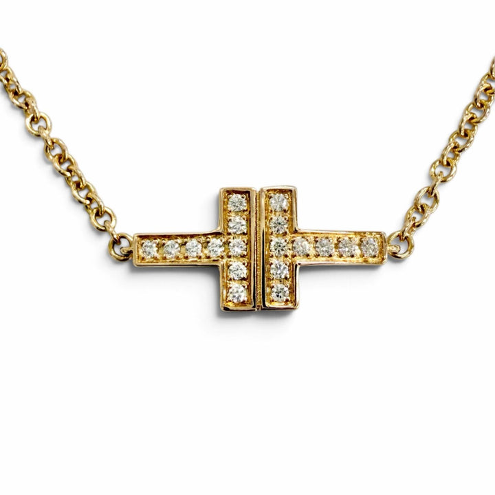 Excellent TIFFANY&Co. bracelet T TWO Double Chain Bracelet 750(YG) Yellow Gold