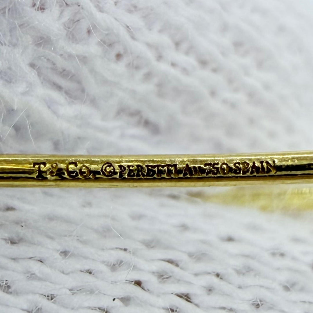 Great TIFFANY&Co. Pierce Pearl by the Yard Drop Pearl Pierce Yellow Gold AU750