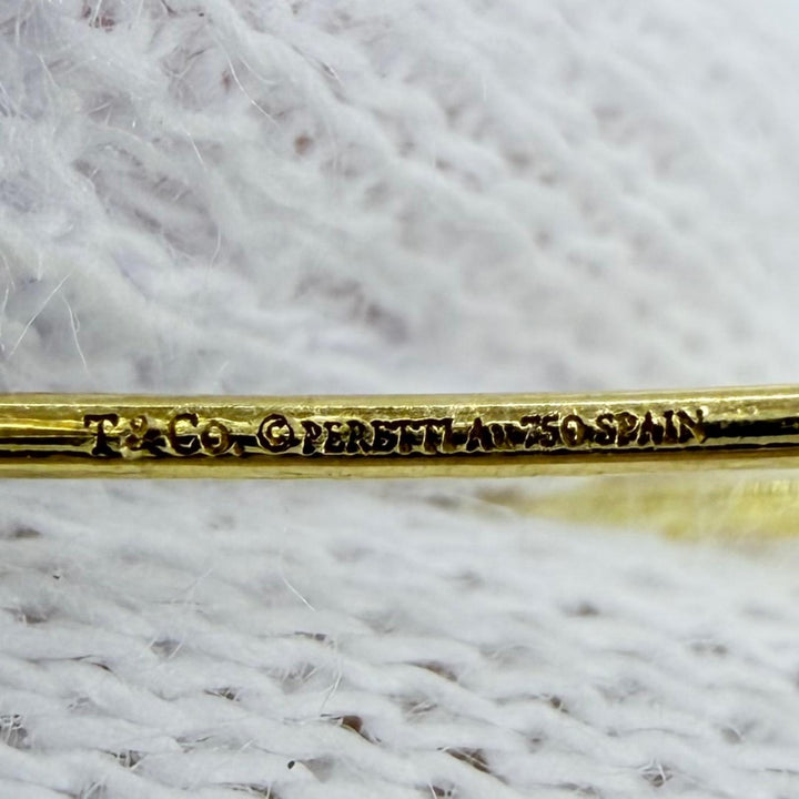 Great TIFFANY&Co. Pierce Pearl by the Yard Drop Pearl Pierce Yellow Gold AU750