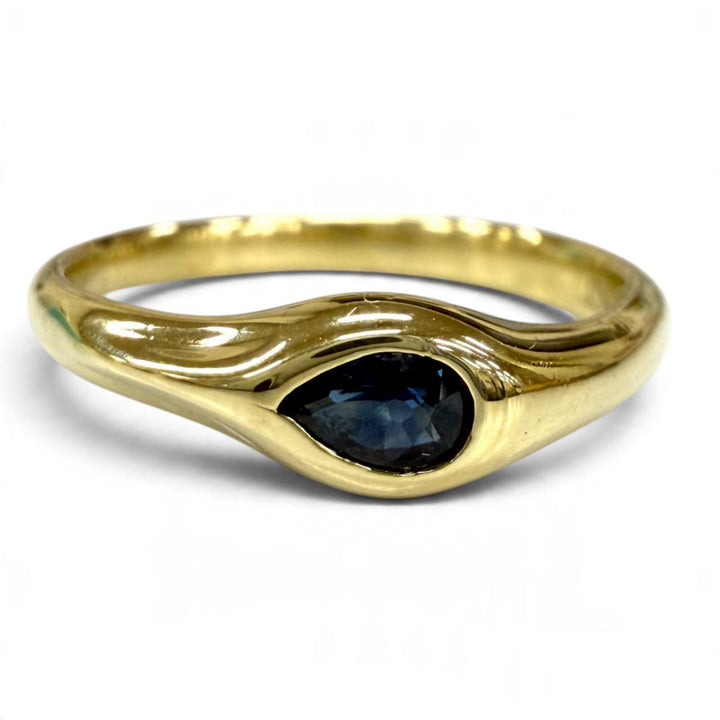 Excellent TIFFANY&Co. Ring ring Pear-shaped sapphire Yellow Gold 750(YG) Women
