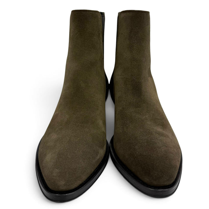 Excellent CELINE Side-gore suede leather Chelsea boots khaki Suede leather 38