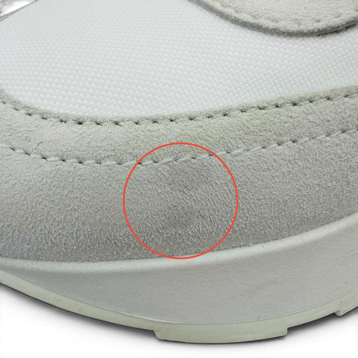 Great HERMES Low cut sneakers drive Nylon canvas white Suede leather Women 35.5