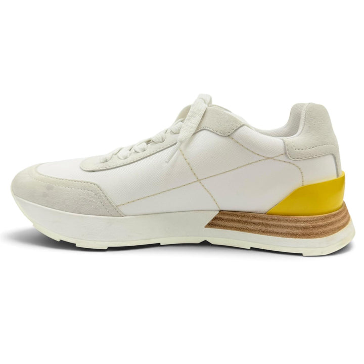 Great HERMES Low cut sneakers drive Nylon canvas white Suede leather Women 35.5