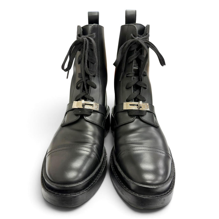 Great HERMES short boots Funk Kelly Buckle Leather Ankle Boots 37.5 222070Z