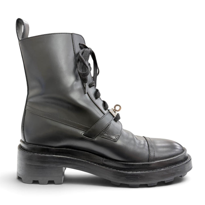 Great HERMES short boots Funk Kelly Buckle Leather Ankle Boots 37.5 222070Z