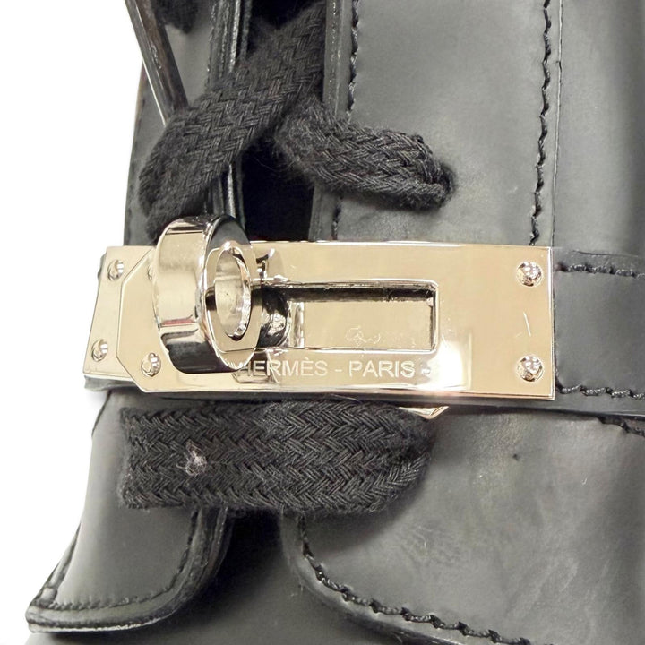 Great HERMES short boots Funk Kelly Buckle Leather Ankle Boots 37.5 222070Z