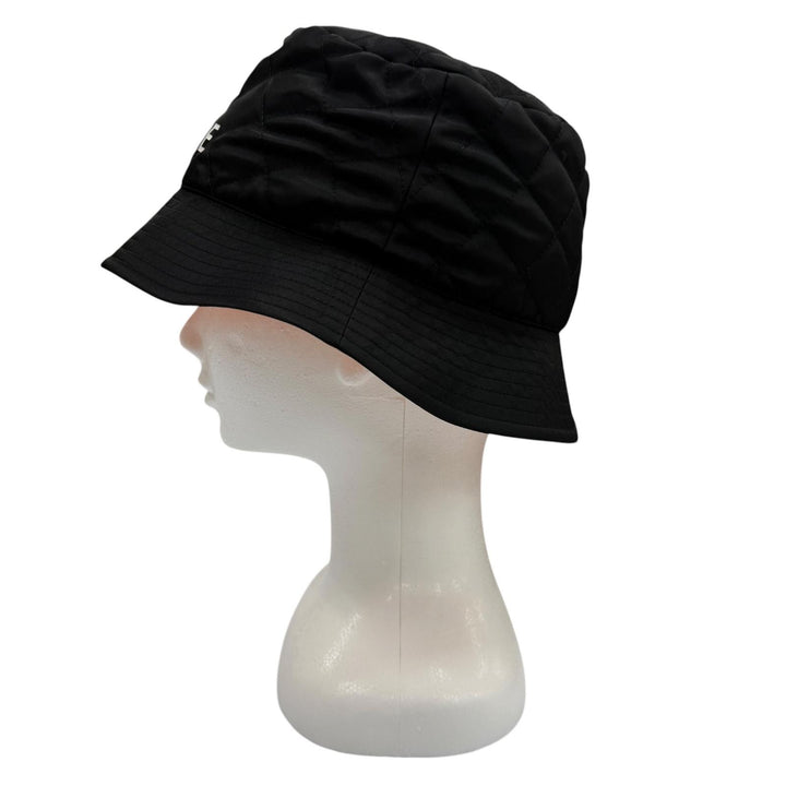 Great CELINE hat Logo print quilted bucket hat black Nylon mens M 2AUB8930C