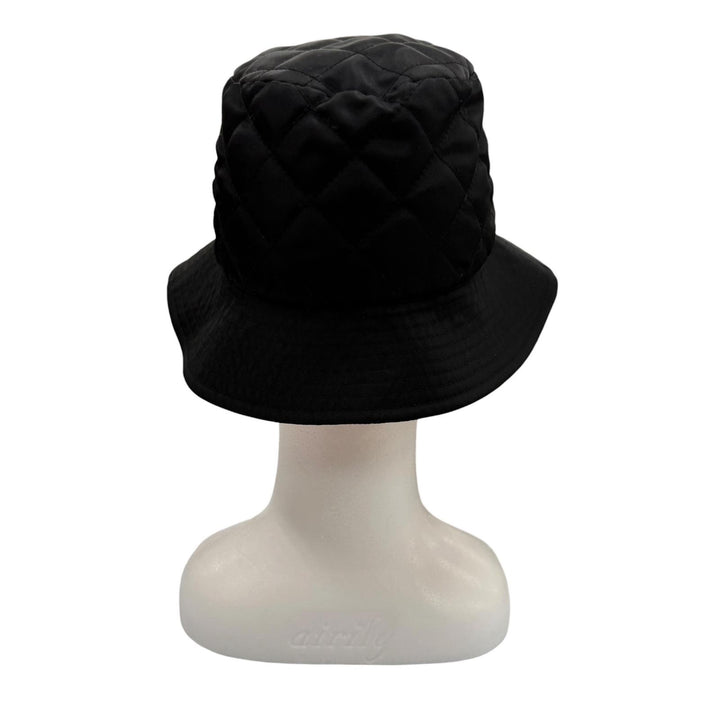 Great CELINE hat Logo print quilted bucket hat black Nylon mens M 2AUB8930C