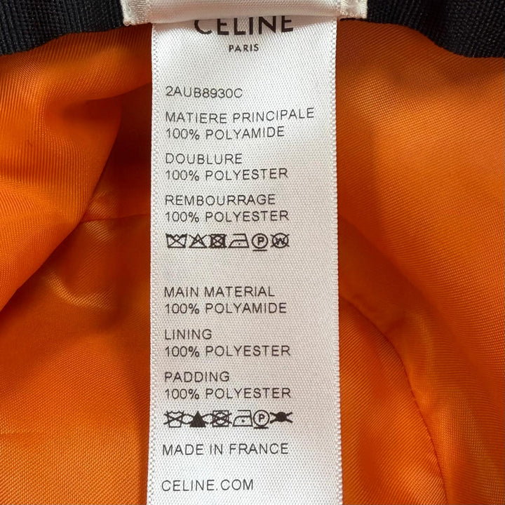 Great CELINE hat Logo print quilted bucket hat black Nylon mens M 2AUB8930C