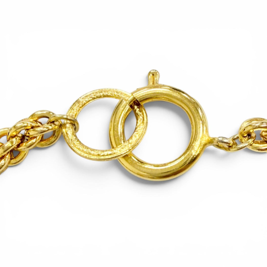 Very Good CHANEL Necklace COCO Mark Design Item Long Chain gold Gold Plated