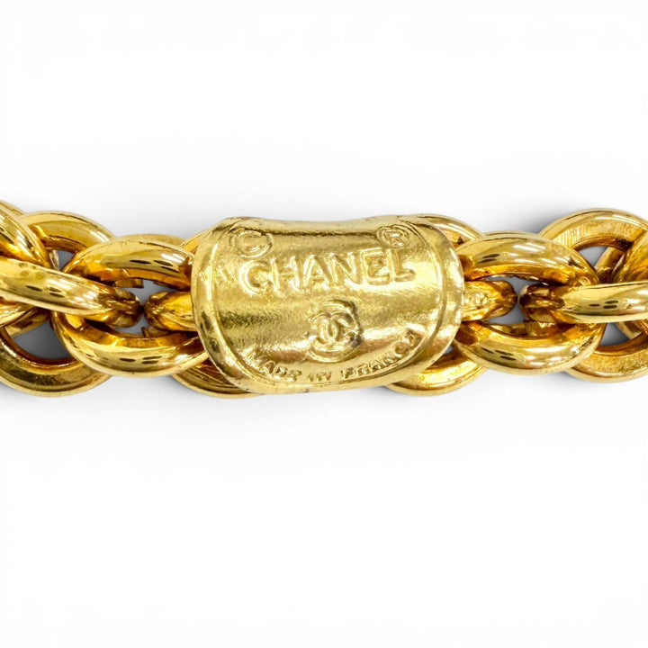 Very Good CHANEL Necklace COCO Mark Design Item Long Chain gold Gold Plated