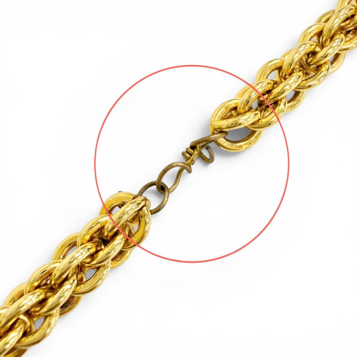 Very Good CHANEL Necklace COCO Mark Design Item Long Chain gold Gold Plated