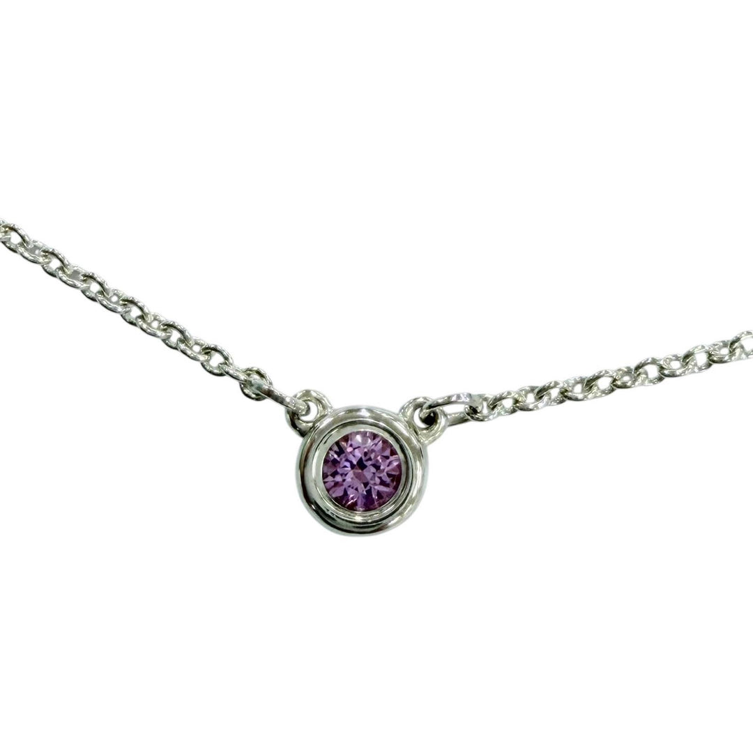 Excellent TIFFANY&Co. Necklace Color by the Yard Pink Sapphire Silver AG925