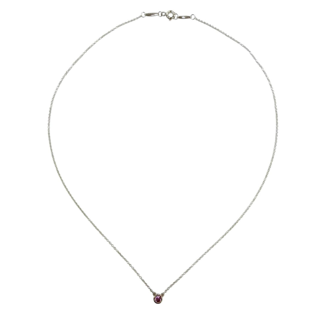 Excellent TIFFANY&Co. Necklace Color by the Yard Pink Sapphire Silver AG925