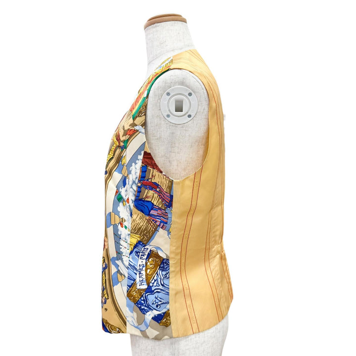 Great HERMES Best PRIERES AU VENT (Prayer in the Wind) Vest multicolor silk 40