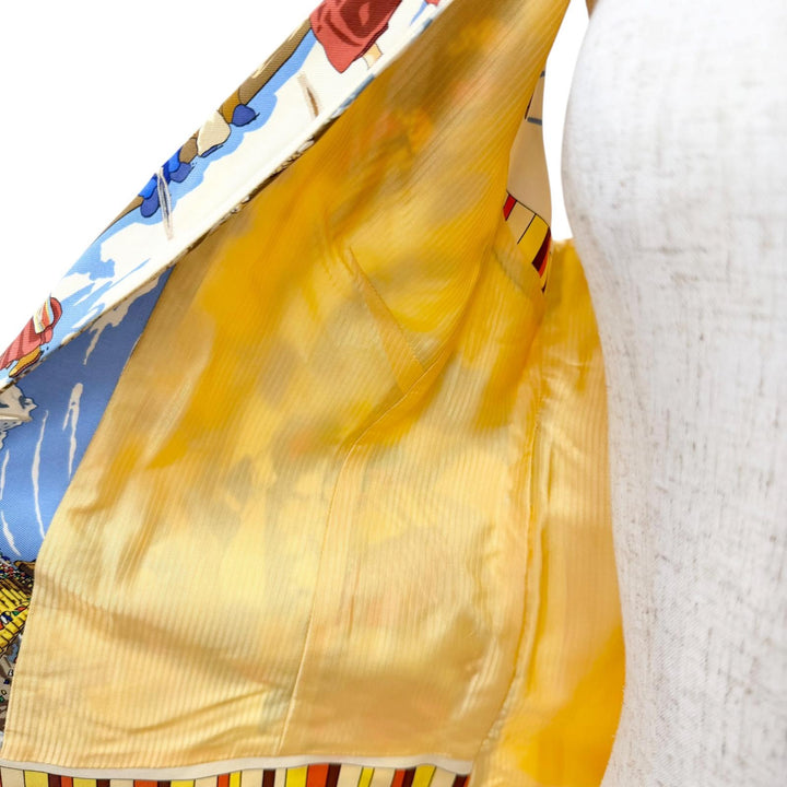 Great HERMES Best PRIERES AU VENT (Prayer in the Wind) Vest multicolor silk 40