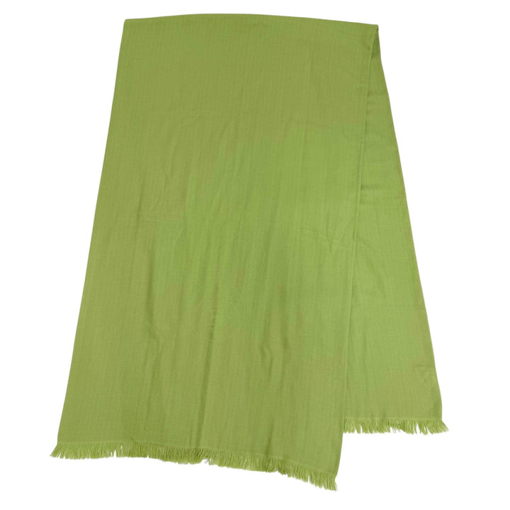 Excellent HERMES shawl Bookplate Large stole with fringe Light green cashmere