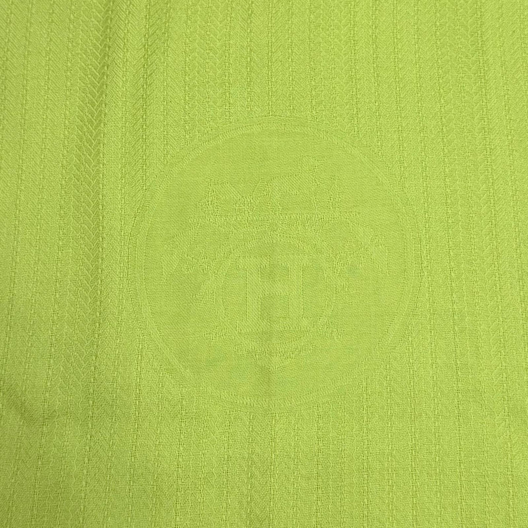 Excellent HERMES shawl Bookplate Large stole with fringe Light green cashmere