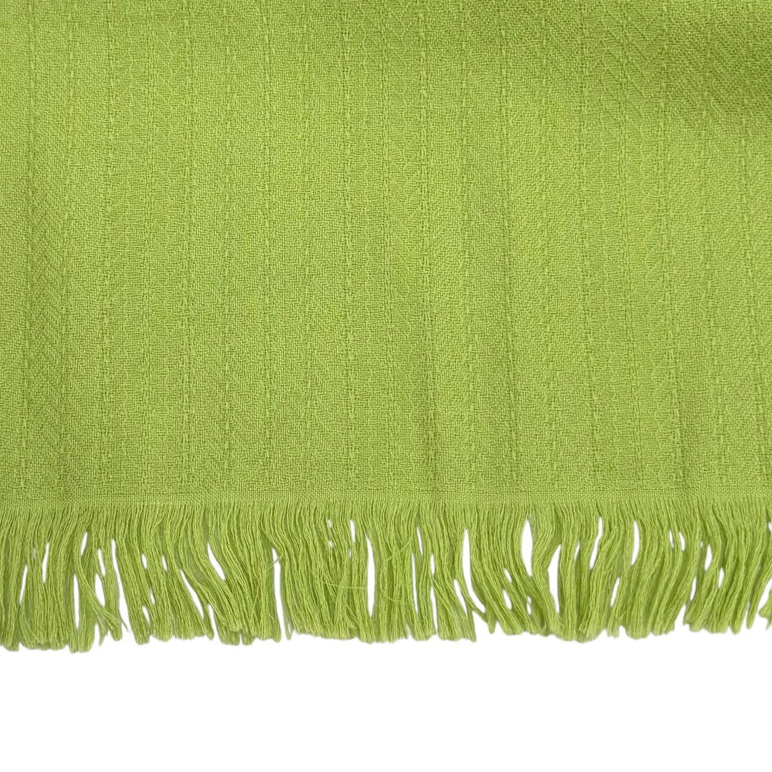 Excellent HERMES shawl Bookplate Large stole with fringe Light green cashmere
