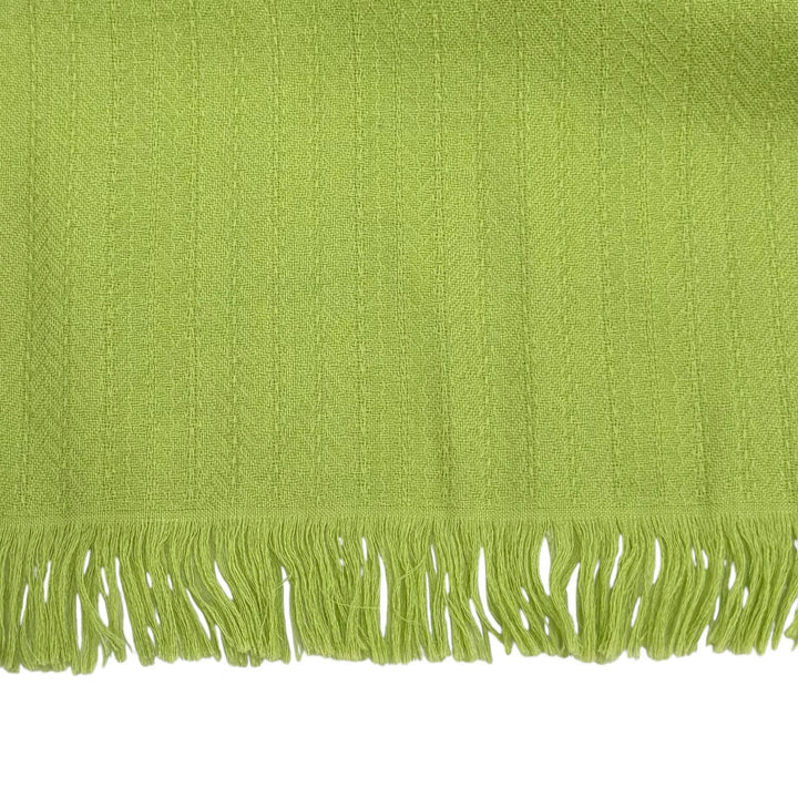 Excellent HERMES shawl Bookplate Large stole with fringe Light green cashmere