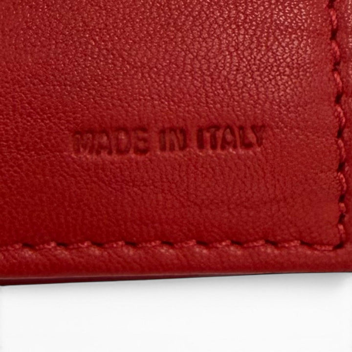 Great FENDI Purse FFMetal Embossed Logo Leather Chain Wallet Red leather Women