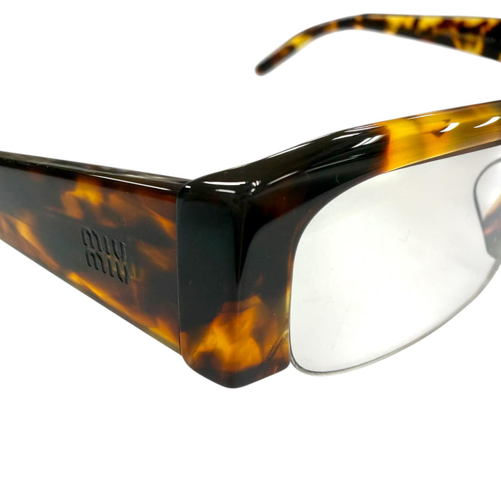 Great MIUMIU Glasses Vedett Marble Blue Light Cut Clear brown mens
