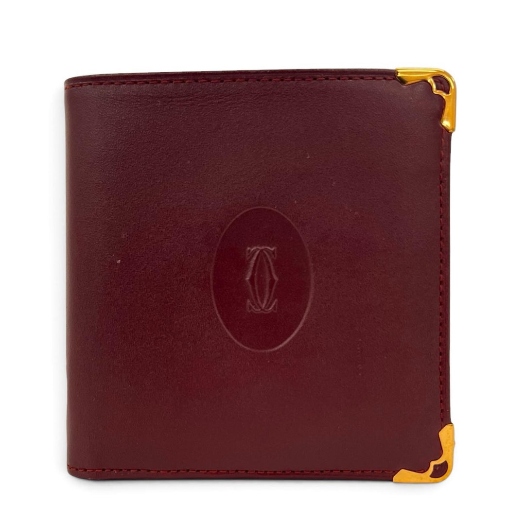 Great Cartier Bifold Wallet Double C Compact Wallet Bordeaux leather Women