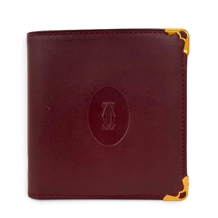 Great Cartier Bifold Wallet Double C Compact Wallet Bordeaux leather Women