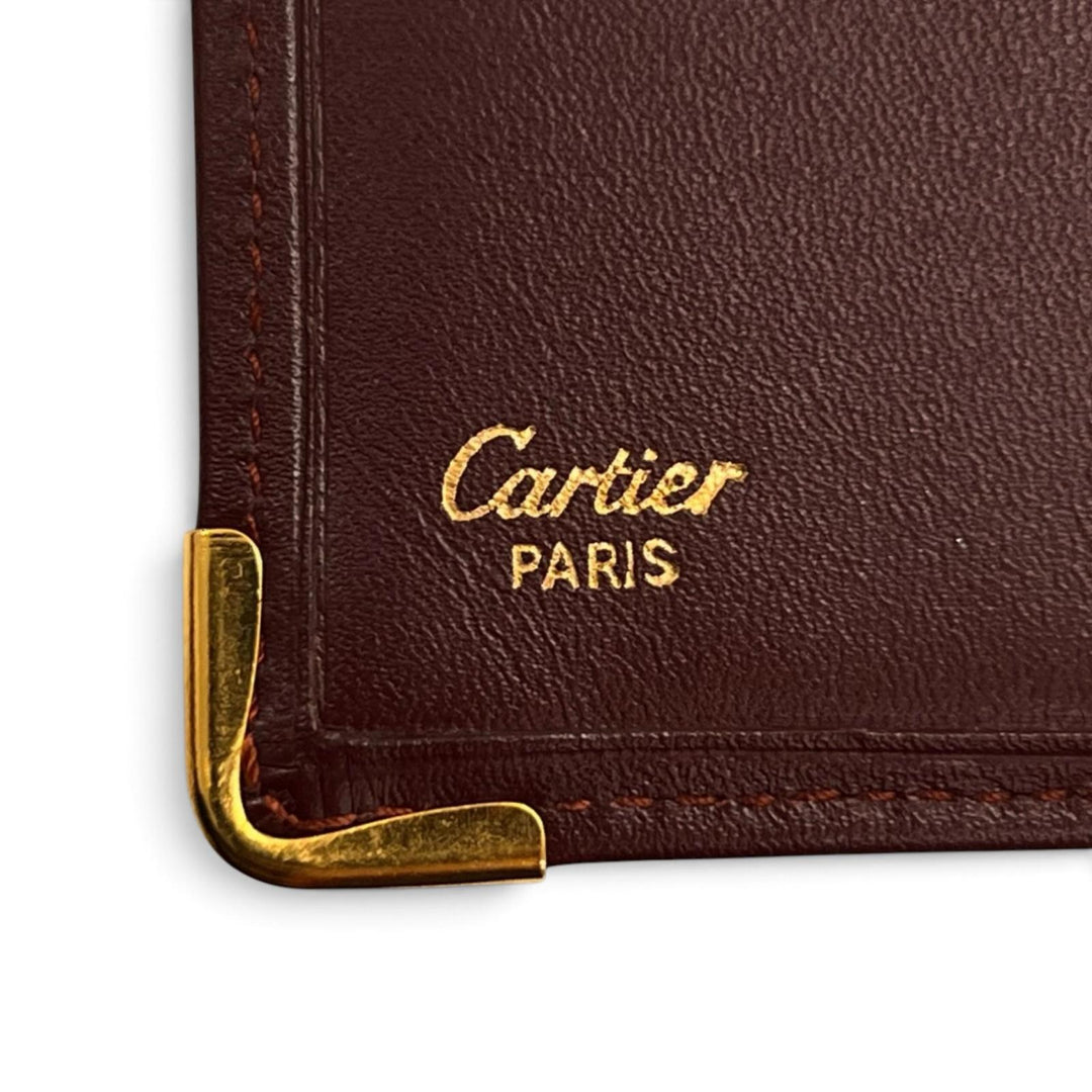 Great Cartier Bifold Wallet Double C Compact Wallet Bordeaux leather Women