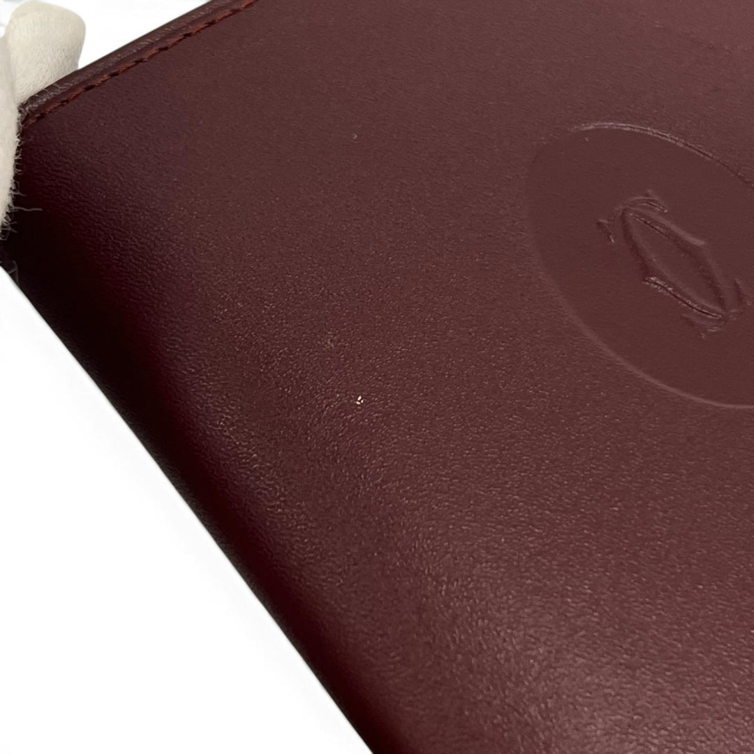Great Cartier Bifold Wallet Double C Compact Wallet Bordeaux leather Women