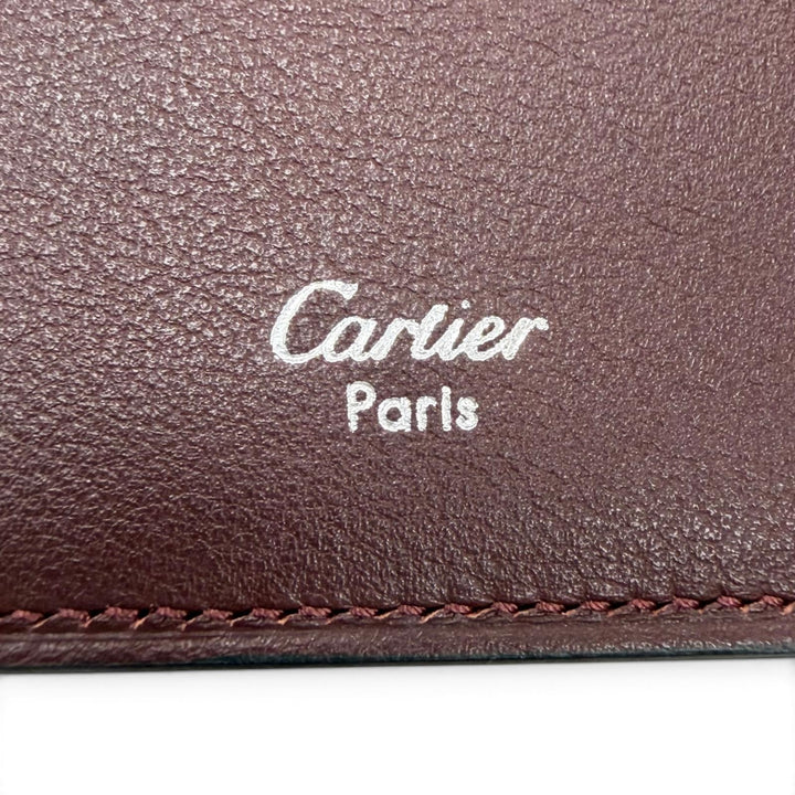 Excellent Cartier Bifold Wallet Must Line Logo-engraved wallet black leather