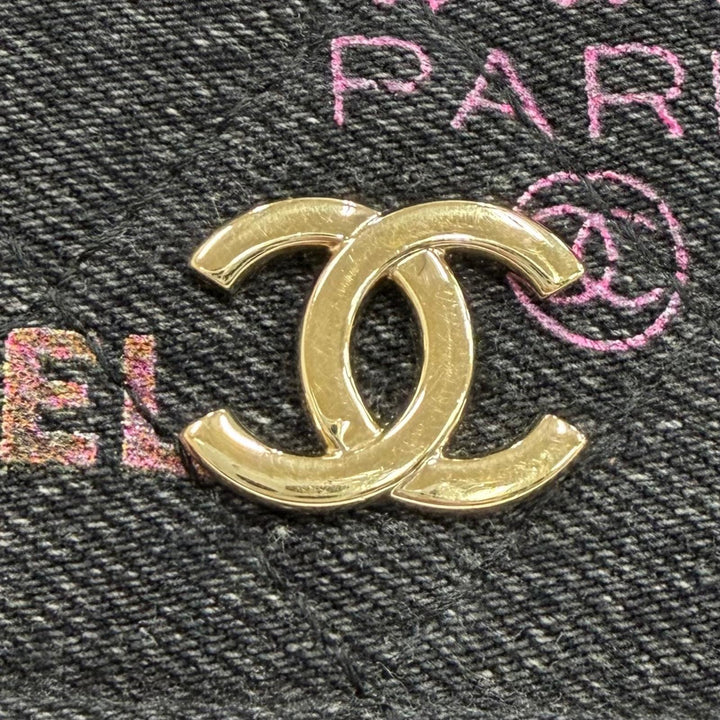 Excellent CHANEL Shoulder Bag black denim Women