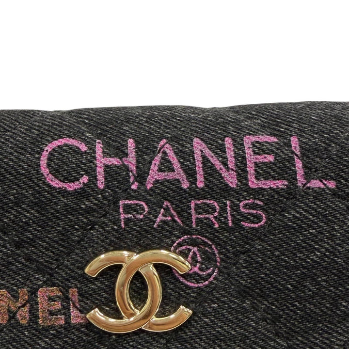 Excellent CHANEL Shoulder Bag black denim Women