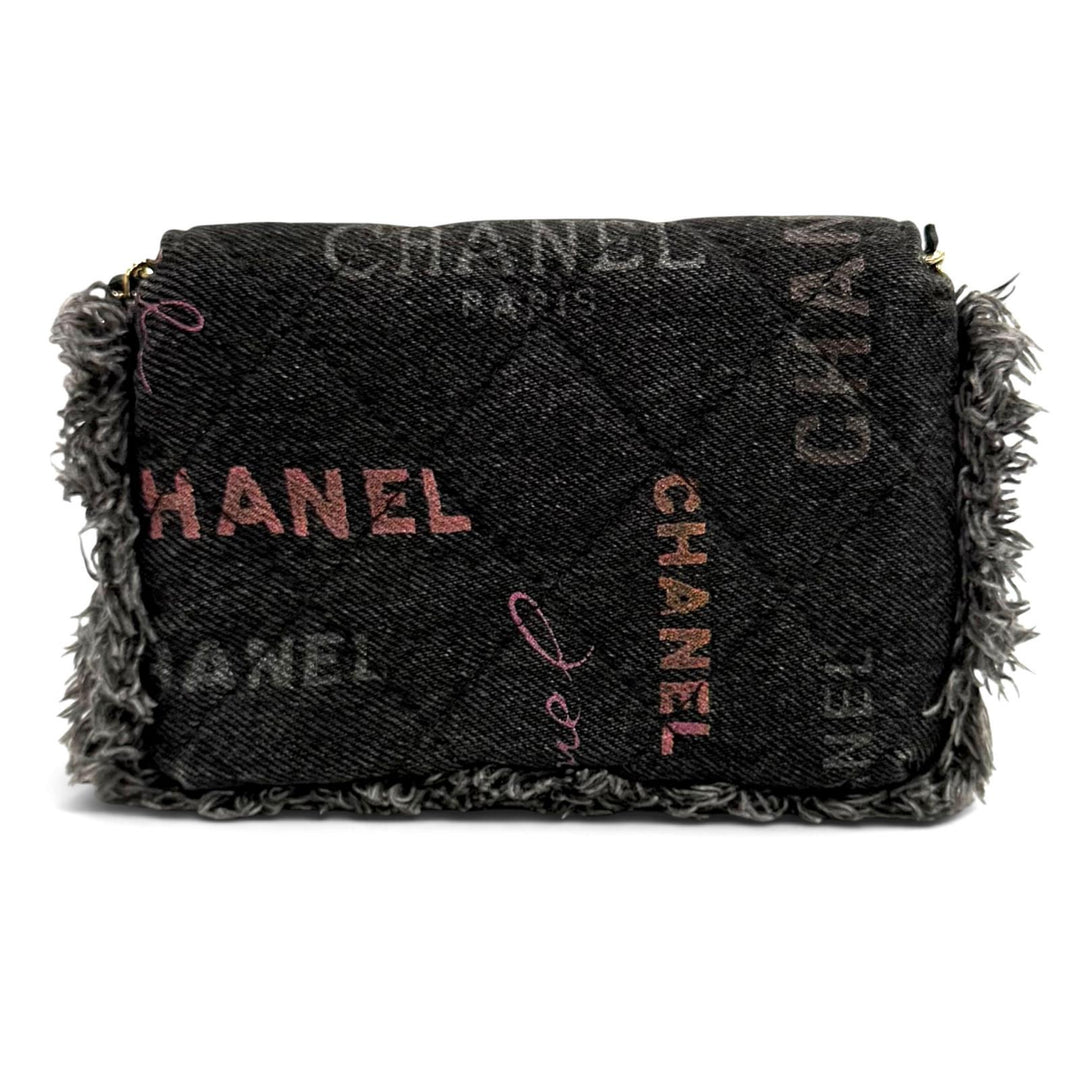 Excellent CHANEL Shoulder Bag black denim Women