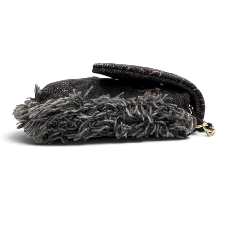 Excellent CHANEL Shoulder Bag black denim Women
